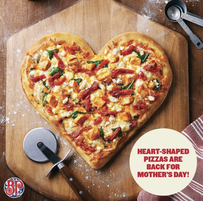 Boston Pizza heart shaped pizza